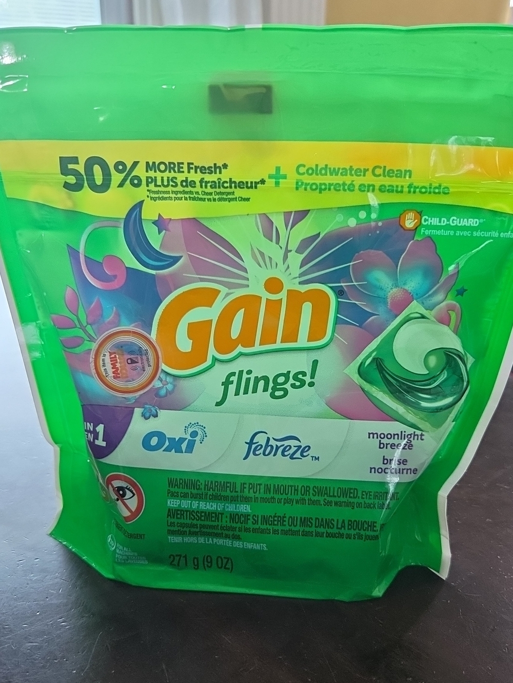 Flings! Laundry Detergent Pacs - Green (Moonlight Breeze)